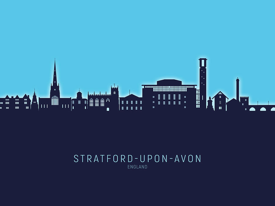 Stratford-upon-Avon England Skyline #43 Digital Art by Michael Tompsett