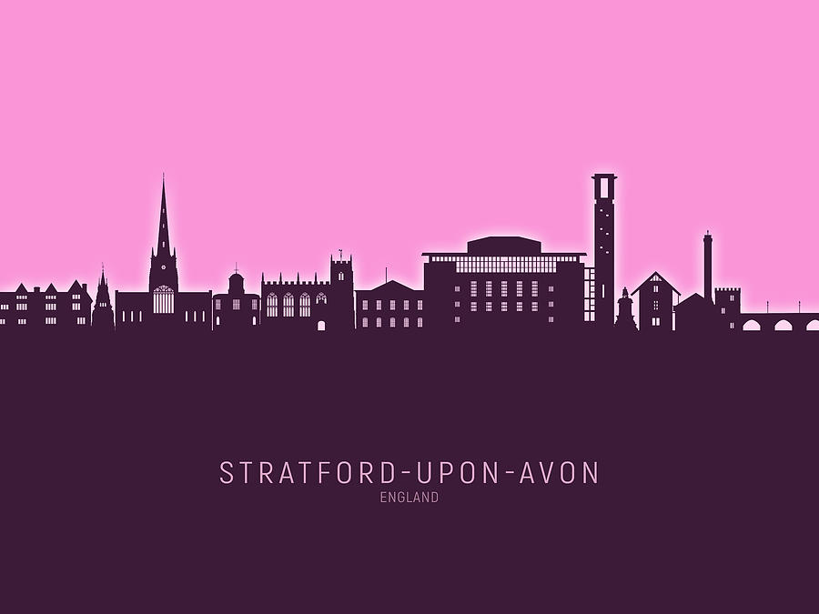 Stratford-upon-Avon England Skyline #45 Digital Art by Michael Tompsett