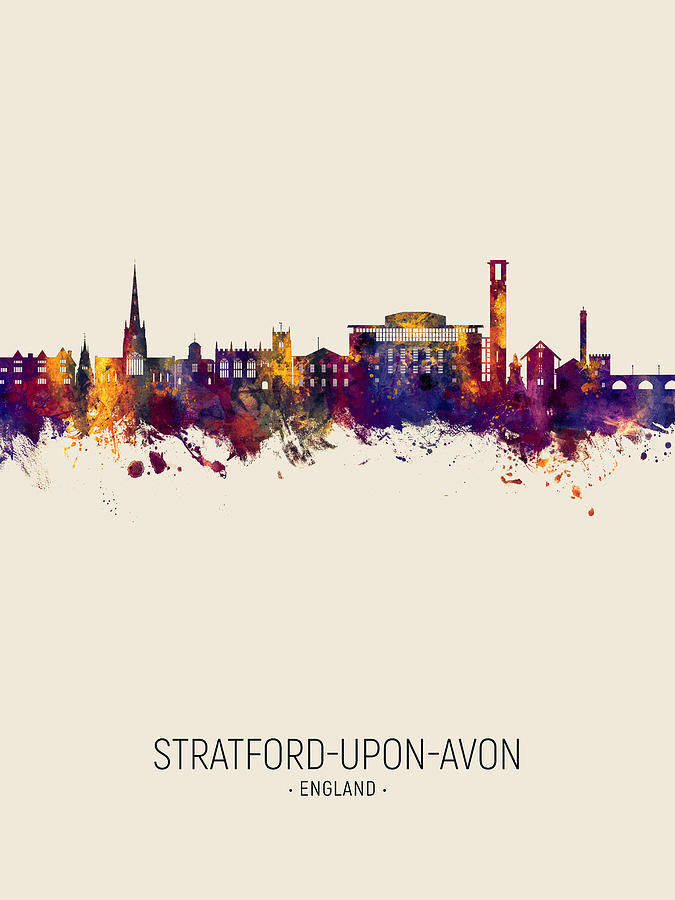 Stratford-upon-Avon England Skyline #50 Digital Art by Michael Tompsett