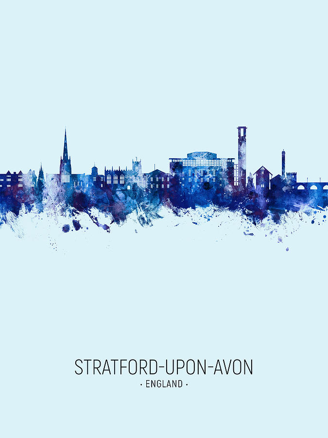 Stratford-upon-Avon England Skyline #51 Digital Art by Michael Tompsett