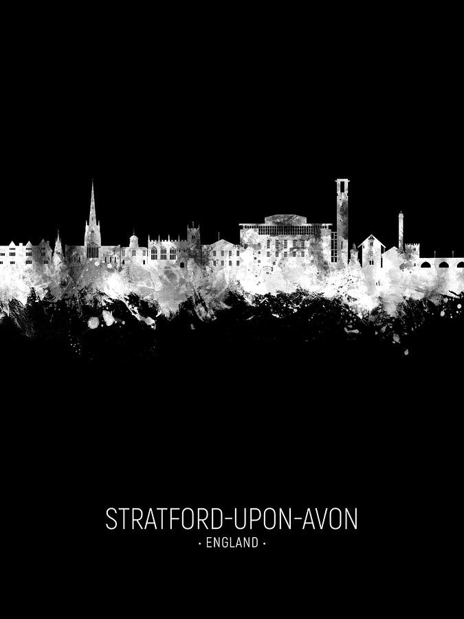 Stratford-upon-Avon England Skyline #54 Digital Art by Michael Tompsett