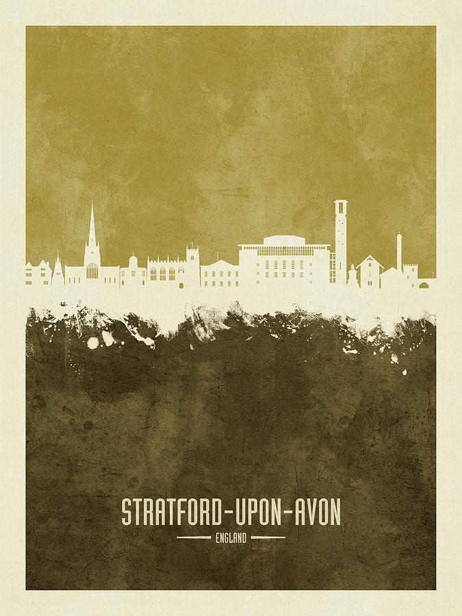 Stratford-upon-Avon England Skyline #58 Digital Art by Michael Tompsett