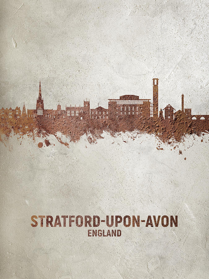Stratford-upon-Avon England Skyline #65 Digital Art by Michael Tompsett