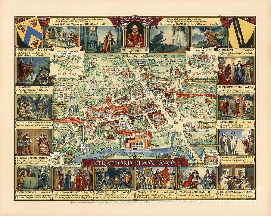 Kerry Lee - Stratford upon Avon 1948 Digital Art by Vintage Map Kerry Lee - Stratford upon Avon 1948 Digital Art by Vintage Map