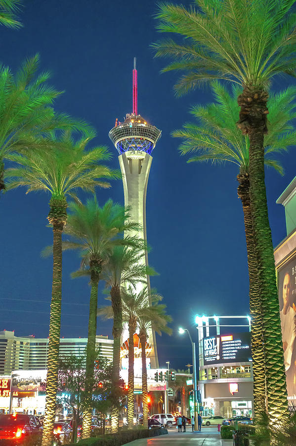 Stratosphere Las Vegas At Sunset Evening Time Photograph by Alex Grichenko