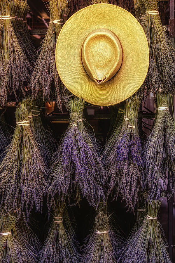 Straw Hat and Lavender Bunches Photograph by Susan Candelario