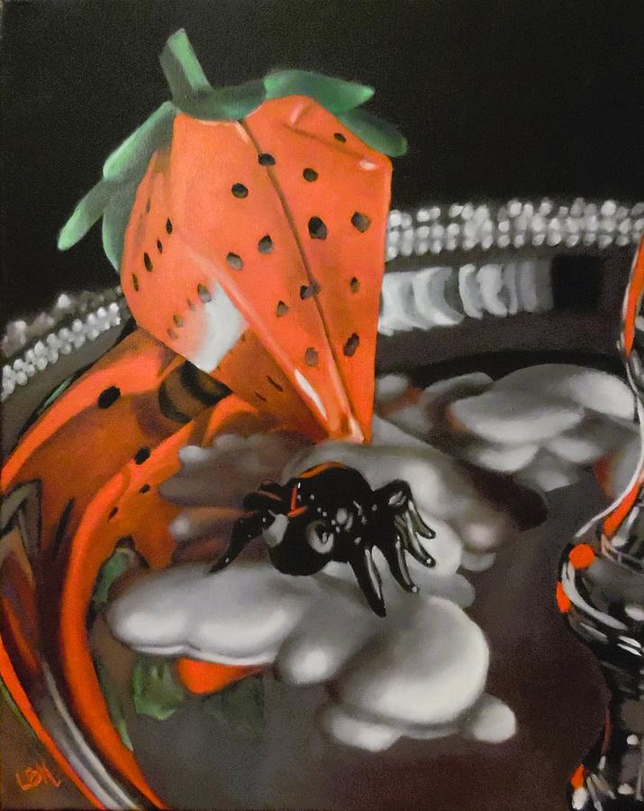Strawberries and Cream Painting by Lori Keilwitz