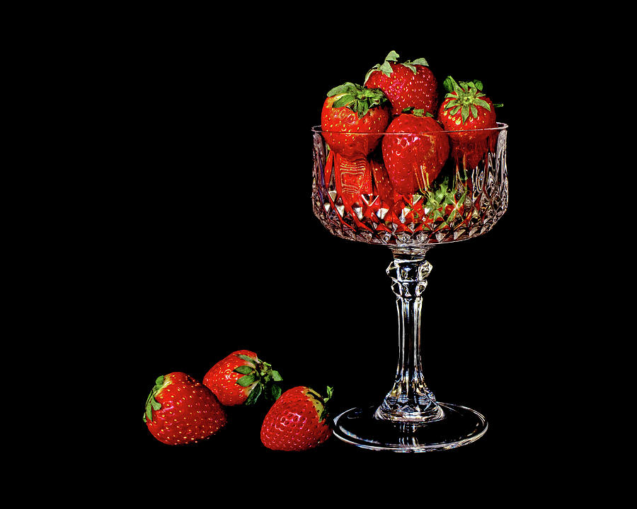 Strawberries and Crystal Photograph by Ira Marcus