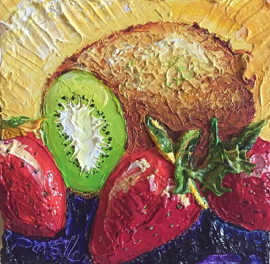 Strawberries and Kiwi Painting by Paris Wyatt Llanso