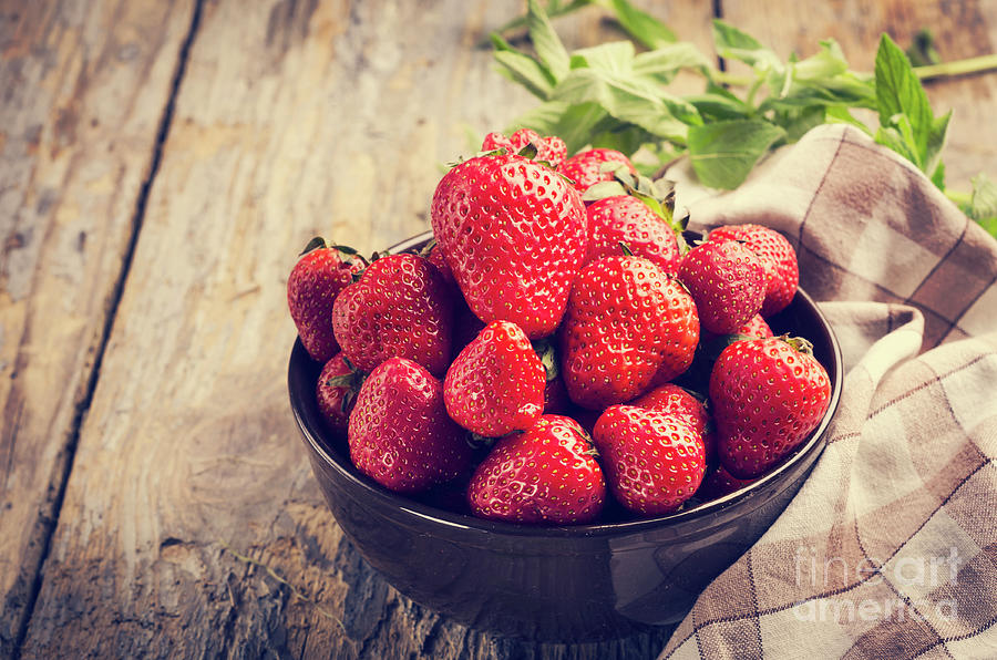 Strawberries in bowl Photograph by Jelena Jovanovic