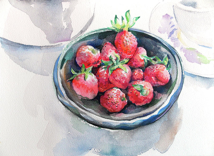 Red strawberries Painting by Katya Atanasova