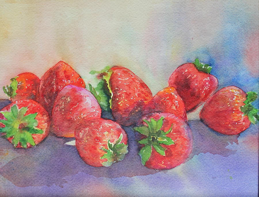 Strawberries Painting by Ruth Kamenev