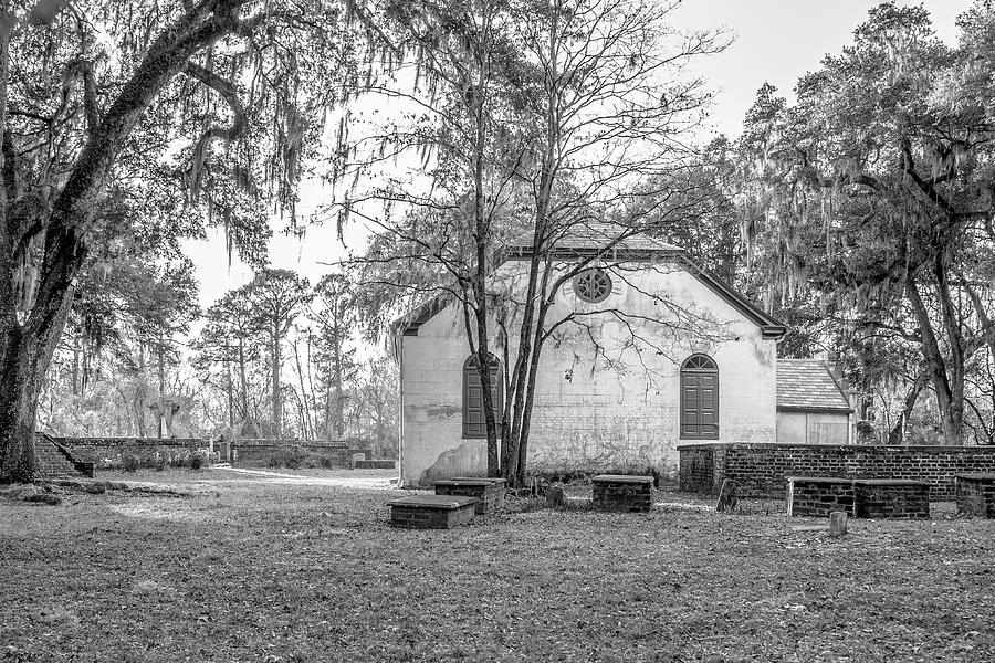 Strawberry Chapel in Black and White 2 Photograph by Cindy Robinson