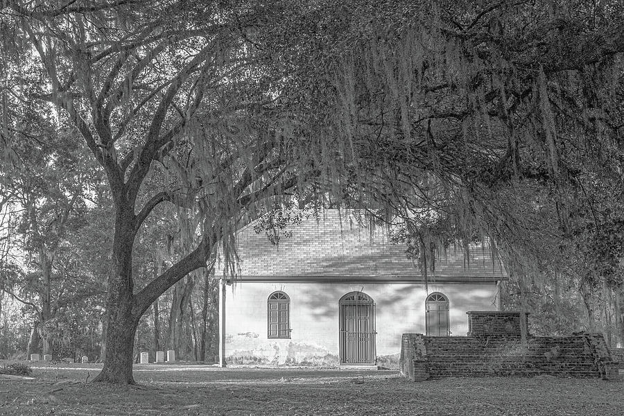 Strawberry Chapel in Black and White Photograph by Cindy Robinson