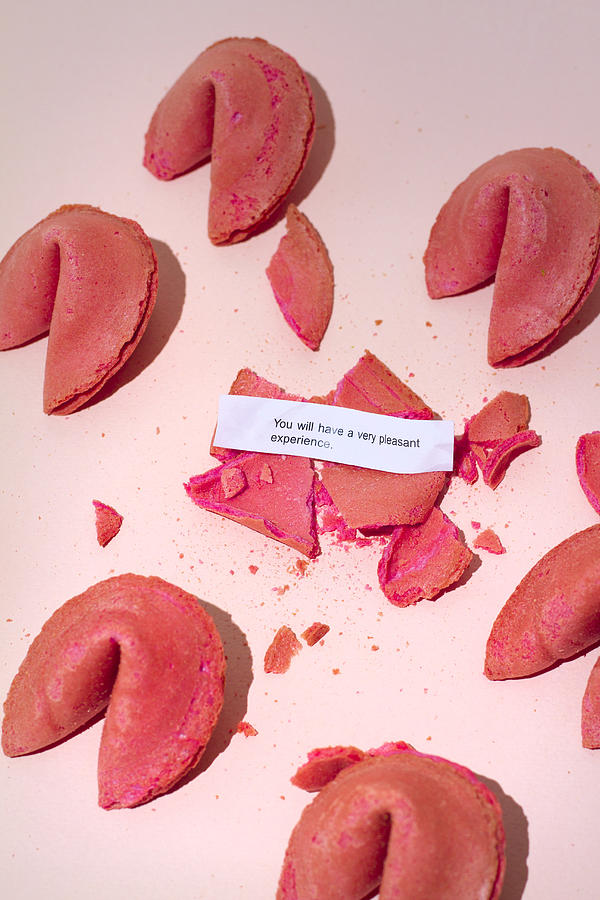 Strawberry Fortune Cookies, fortune reading you will have a very pleasant experience Photograph by Jessica Carter