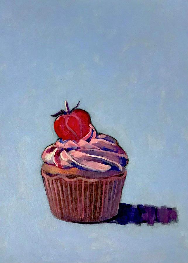 Strawberry Half Painting by Kazumi Whitemoon