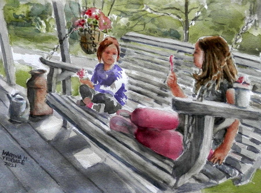 Strawberry Ice Cream Painting by Martha Tisdale