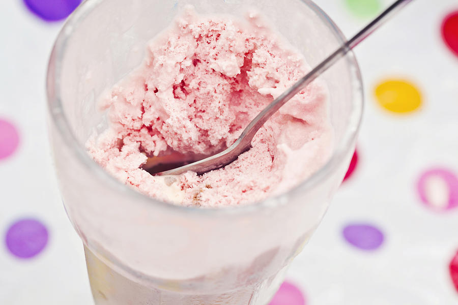 Strawberry ice cream Photograph by Sally Anscombe