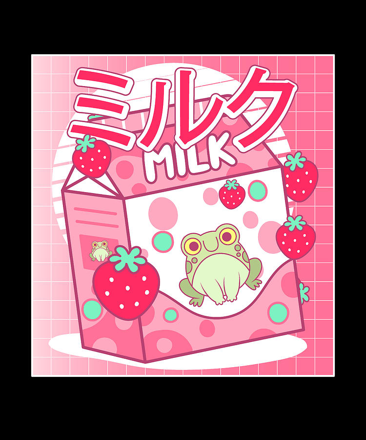 aesthetic notebook : Aesthetic Pink otaku anime Kawaii Japanese strawberry  Milk carton Journal: Cute aesthetic Pink strawberry Milk carton Journal