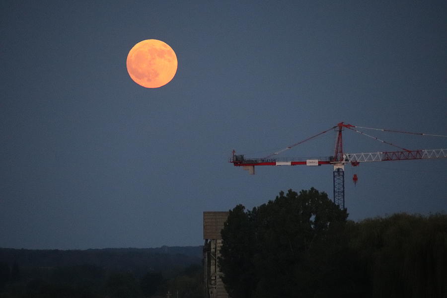 Strawberry Moon in Paris Photograph by Pat Moore Strawberry Moon in Paris Photograph by Pat Moore