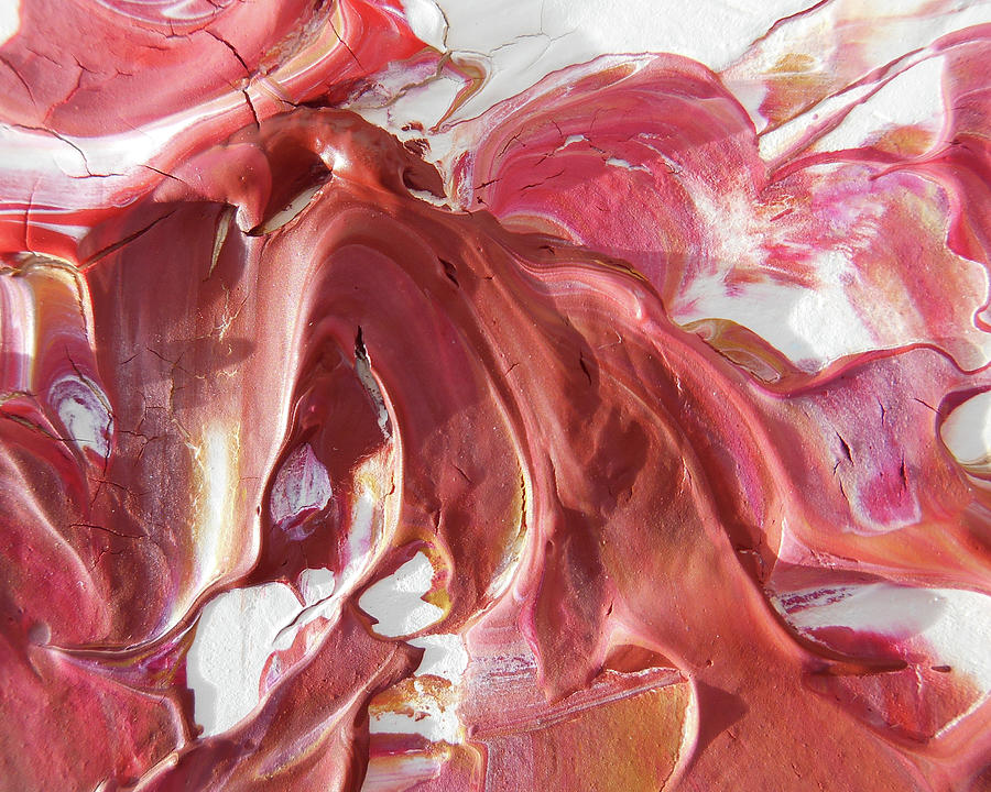 Strawberry Peach Vanilla Contemporary Abstract Art I  Painting by Irina Sztukowski