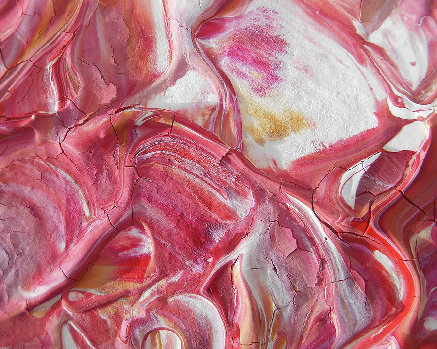 Strawberry Peach Vanilla Contemporary Abstract Art II Painting by Irina Sztukowski