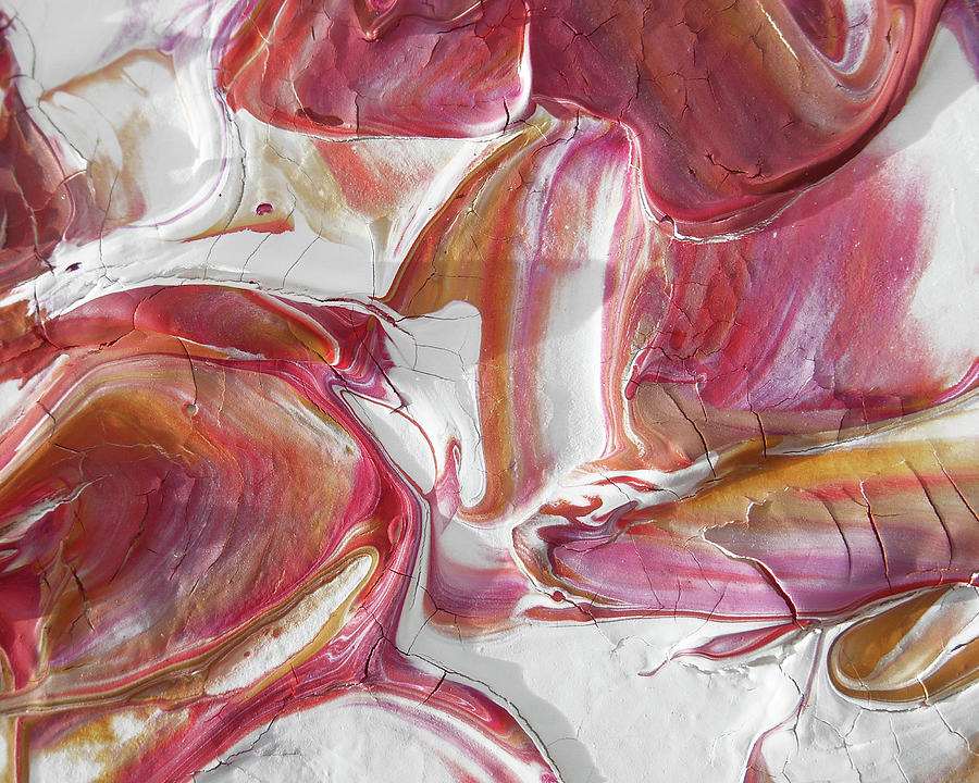 Strawberry Peach Vanilla Contemporary Abstract Art III Painting by Irina Sztukowski