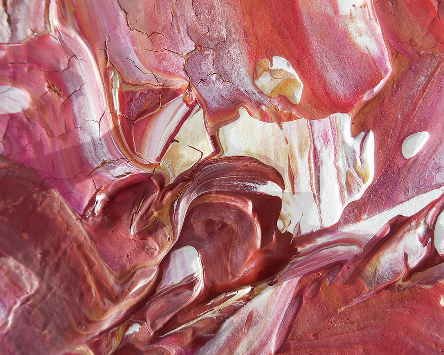 Strawberry Peach Vanilla Contemporary Abstract Art IV Painting by Irina Sztukowski