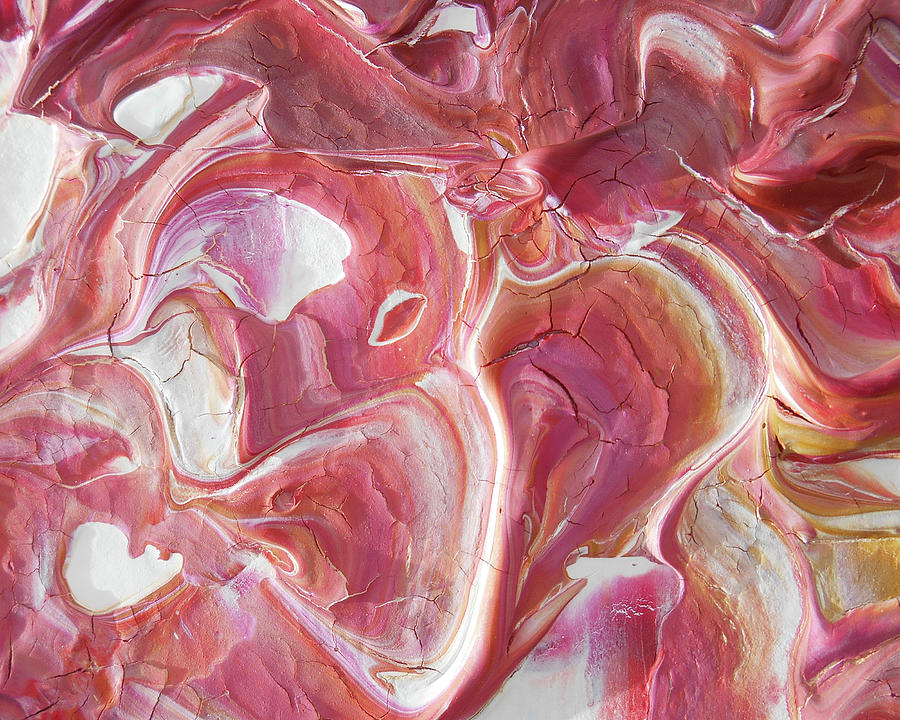 Strawberry Peach Vanilla Contemporary Abstract Art VI Painting by Irina Sztukowski