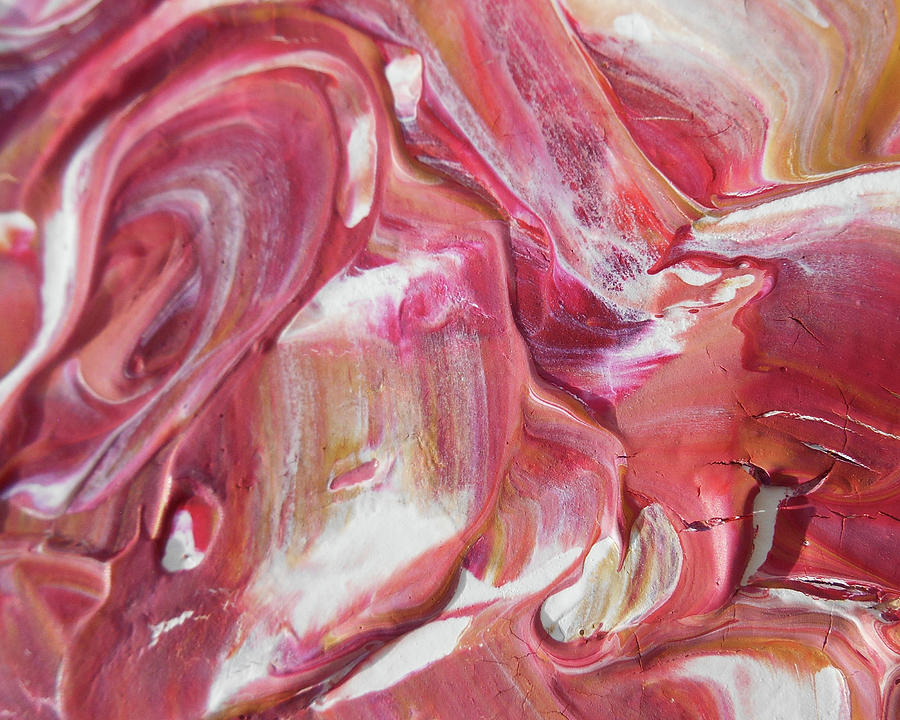 Strawberry Peach Vanilla Contemporary Abstract Art VIII Painting by Irina Sztukowski