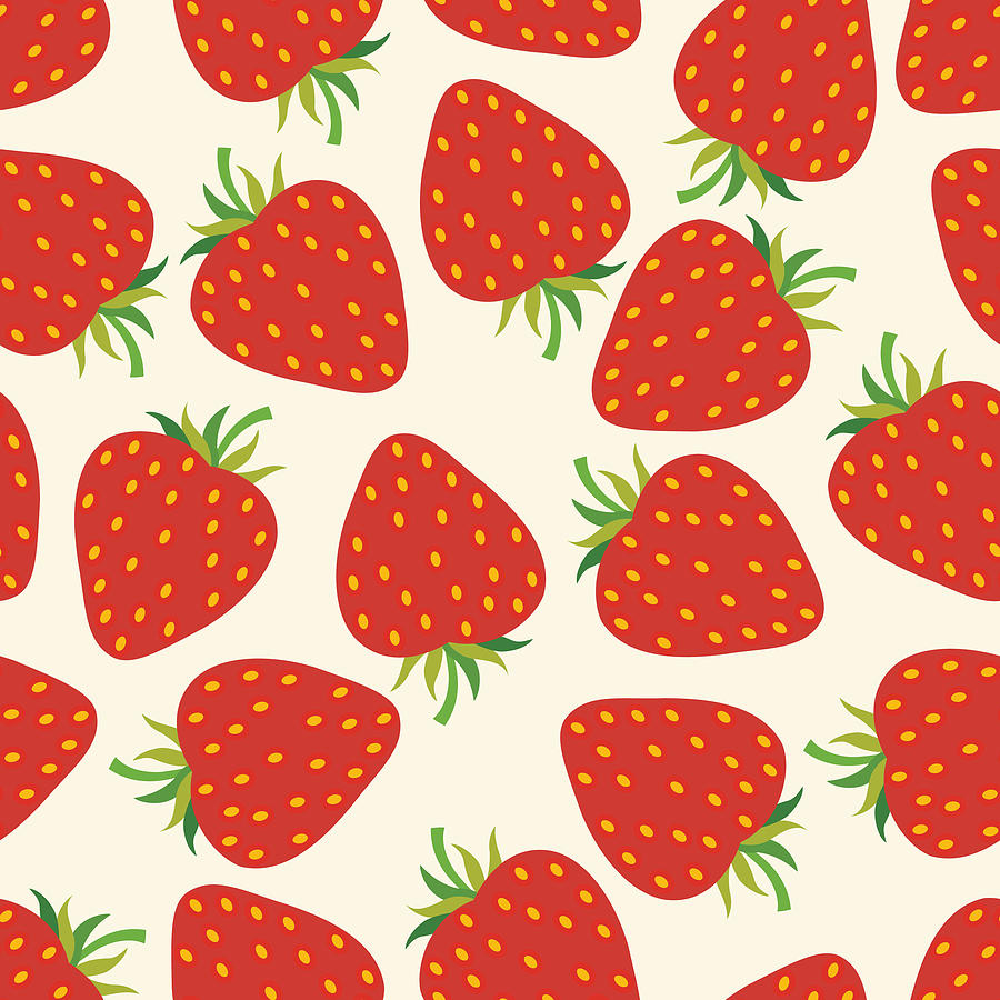 Strawberry seamless pattern . Drawing by Pworld
