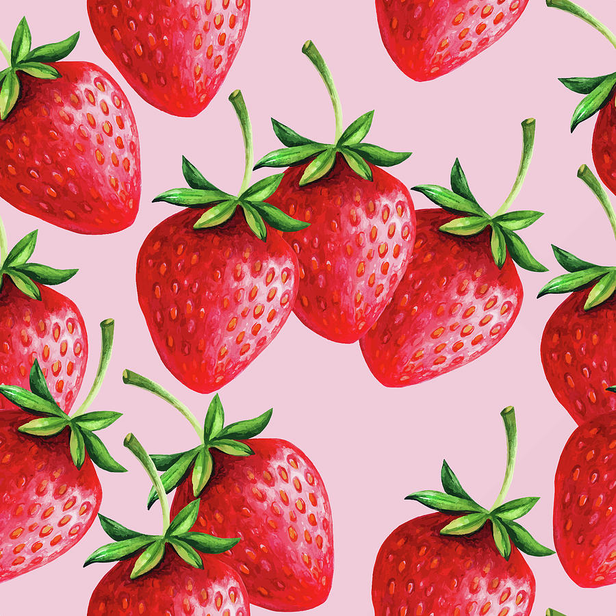 Strawberry seamless pattern Painting by Julien - Fine Art America