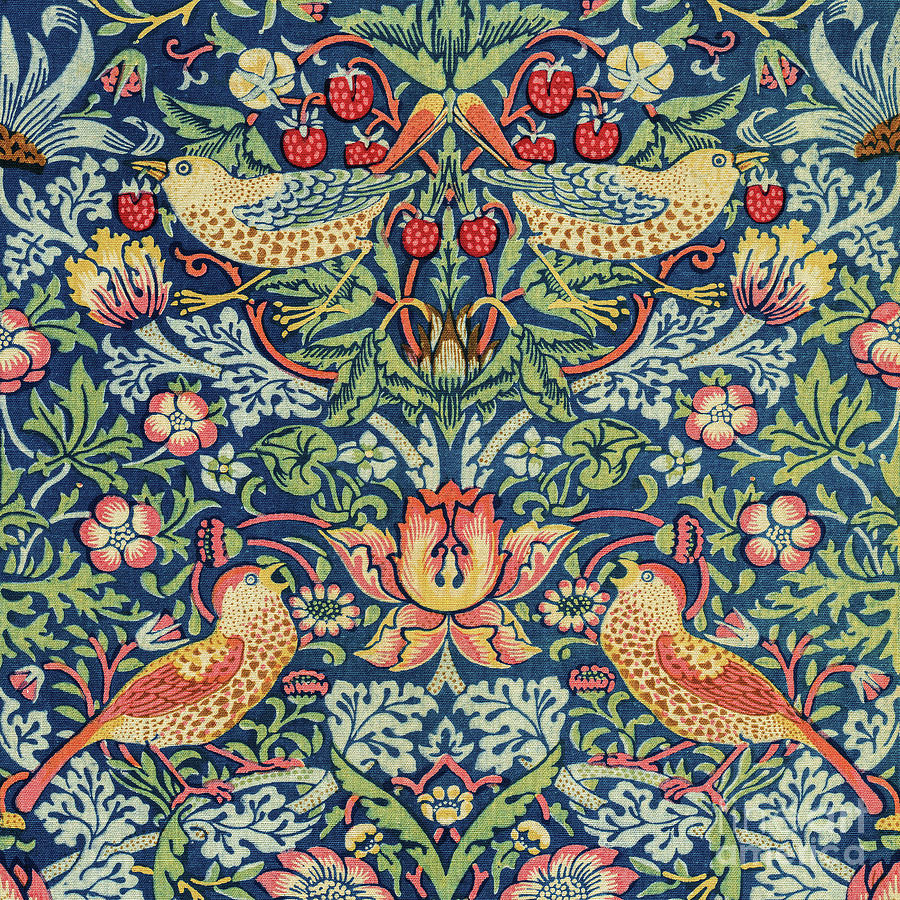 Strawberry Thief - Textile Design Digital Art by William Morris - Fine ...