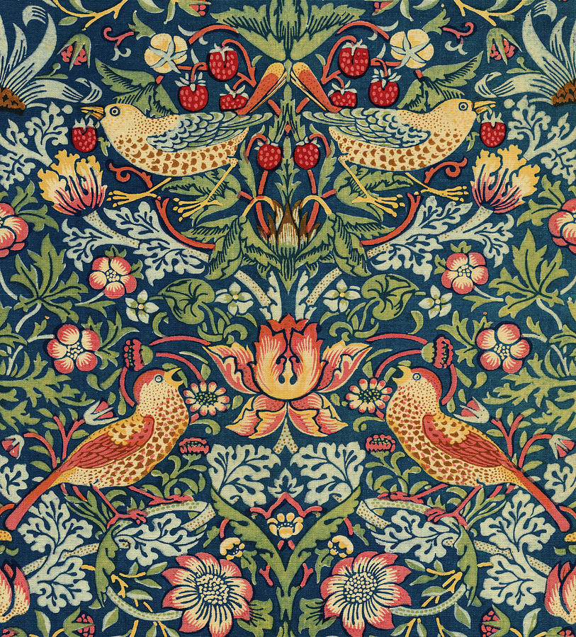 Strawberry Thief, Wallpaper Painting by William Morris - Fine Art America