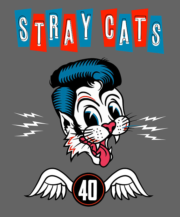 Stray Cats 2019 40th Anniversary Concert Tour Digital Art by Rosemarie ...