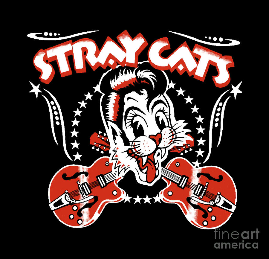 Stray Cats Band Digital Art by Sarah R Thompson | Fine Art America