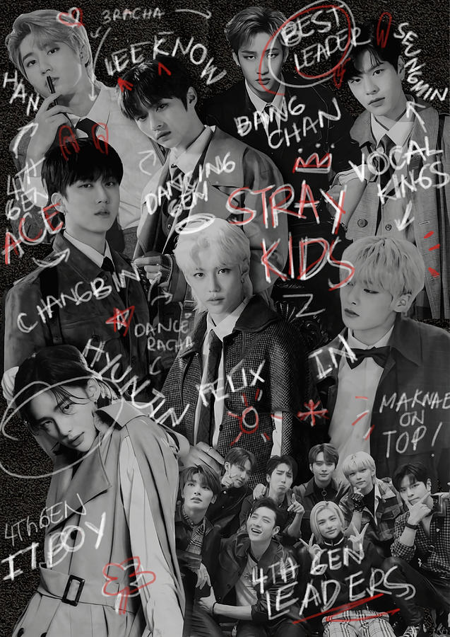 Stray Kids ot8 poster skz kpop 3racha skzoo Copy Painting by Luke Kelly ...