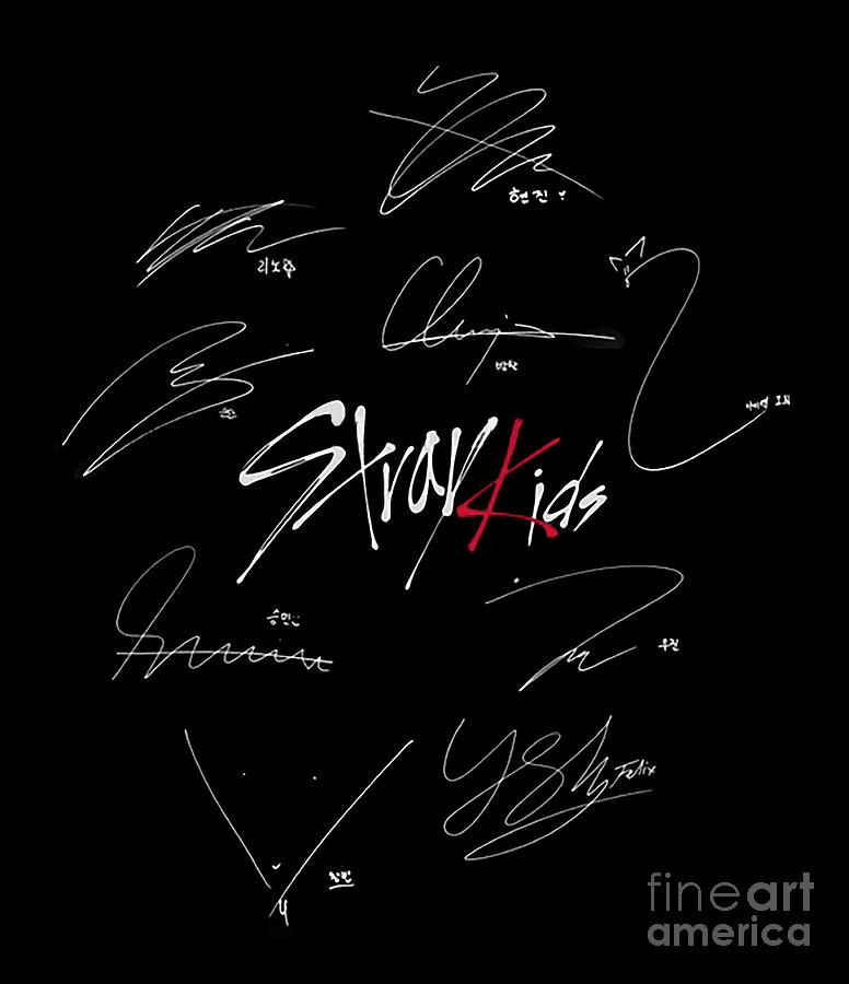 Stray Kids Signature White Digital Art By Adam J Washington - Fine Art 