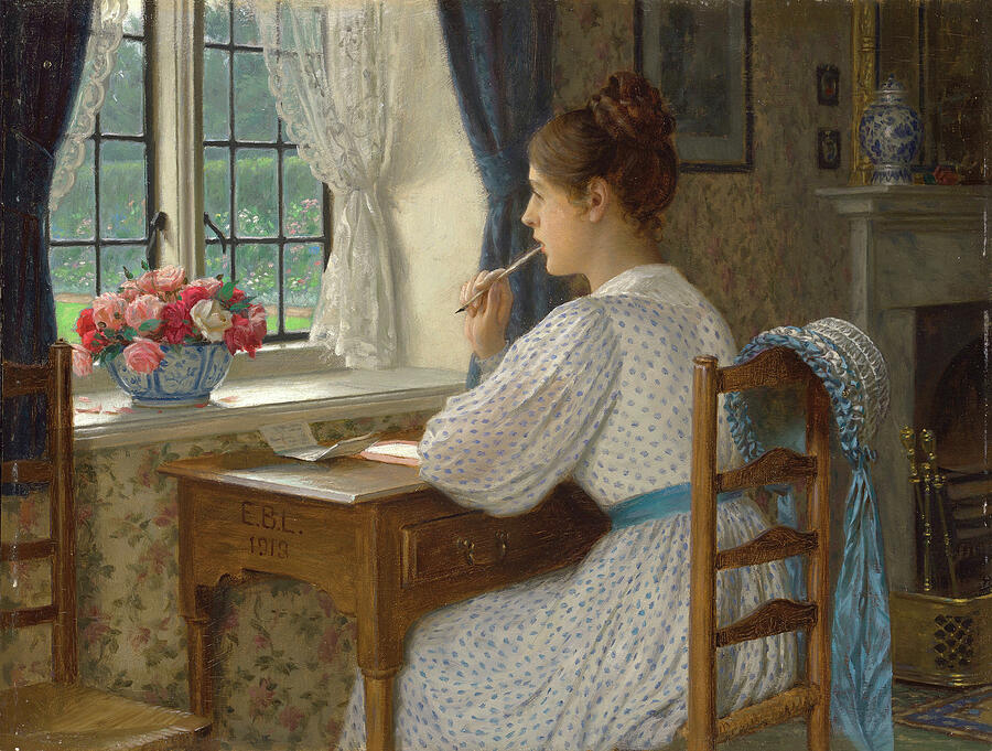 Straying Thoughts 1913 Painting by Edmund Blair Leighton