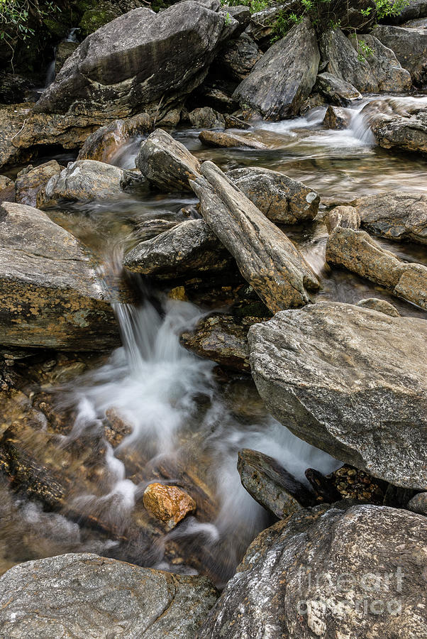 Mountain Photograph - Stream Cascading over Rocks at Graveyard Fields by John Arnaldi