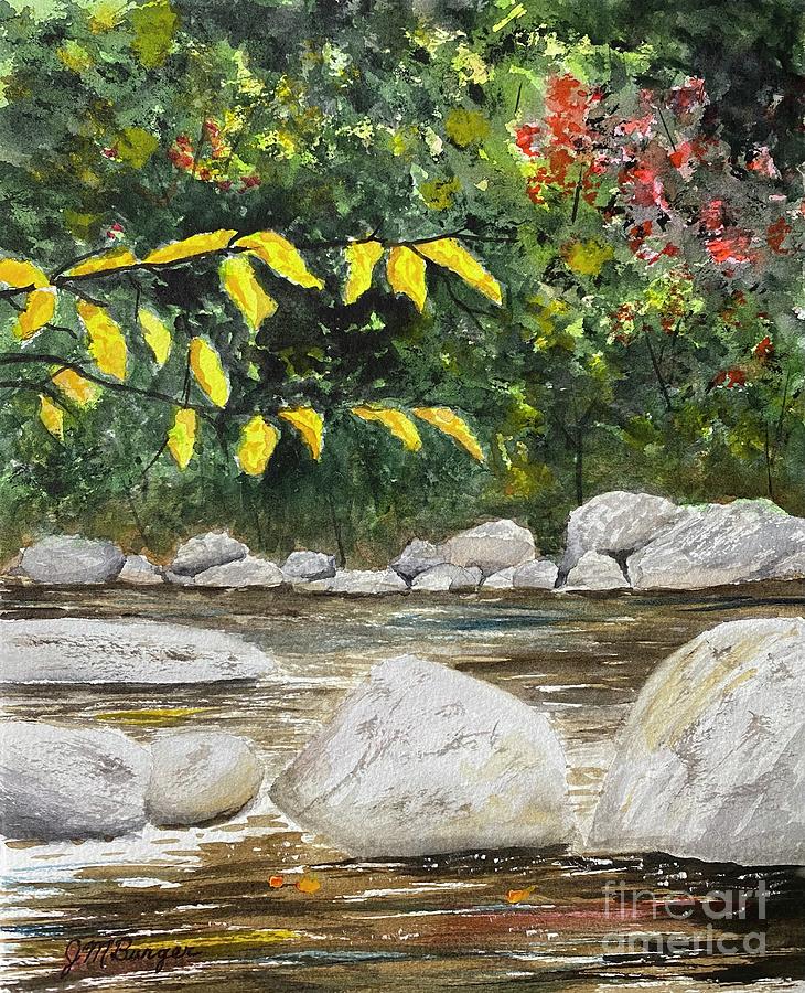 Stream in Fall Painting by Joseph Burger