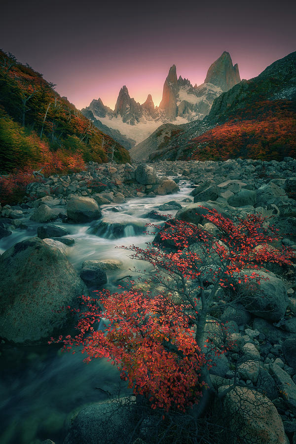 Stream under the peaks Photograph by Henry w Liu
