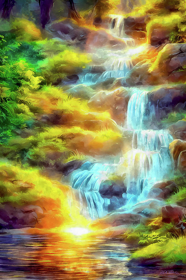 Stream Waterfall Digital Art by Michael DeWeese - Fine Art America