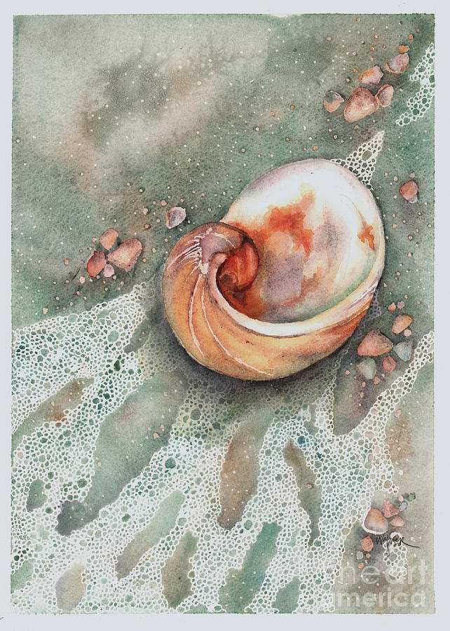 Beach Painting - Streaming Gold by Hilda Wagner Beach Painting - Streaming Gold by Hilda Wagner