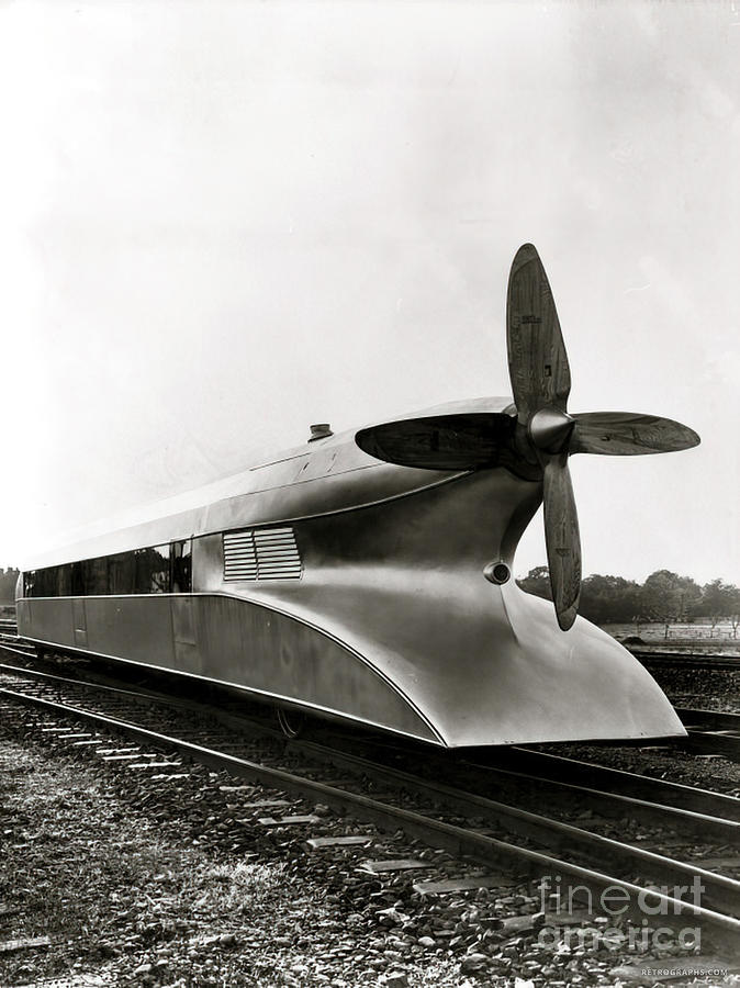 Streamlined 1930s propellor train Photograph by Retrographs