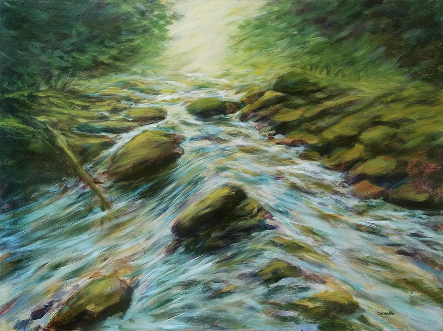 Smoky Mountain National Park Painting - Streamside Morning by Carl Whitten