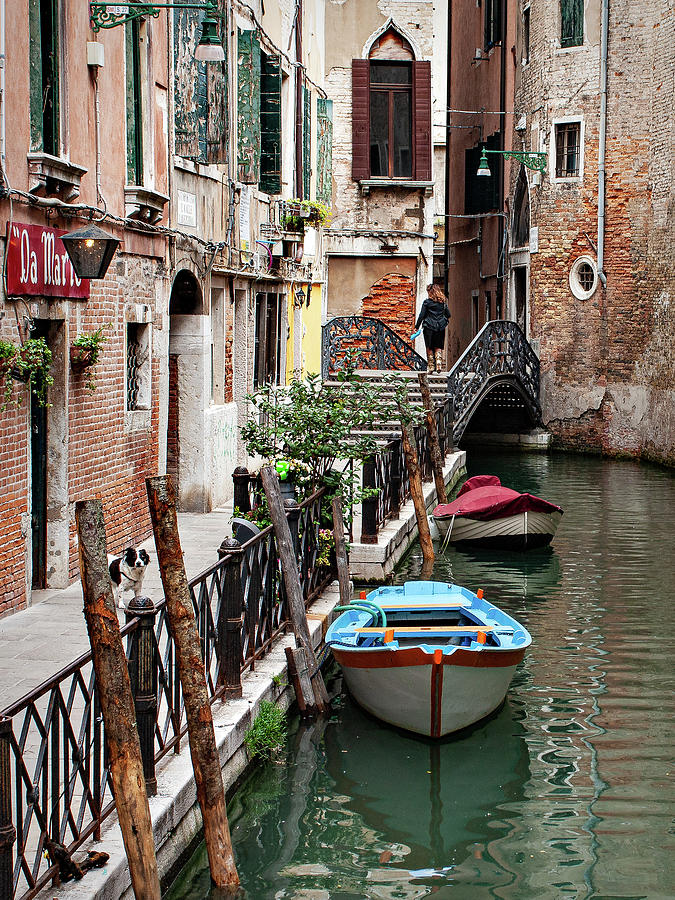 Landscape Photograph - Street and Canal - Venice by Barry O Carroll