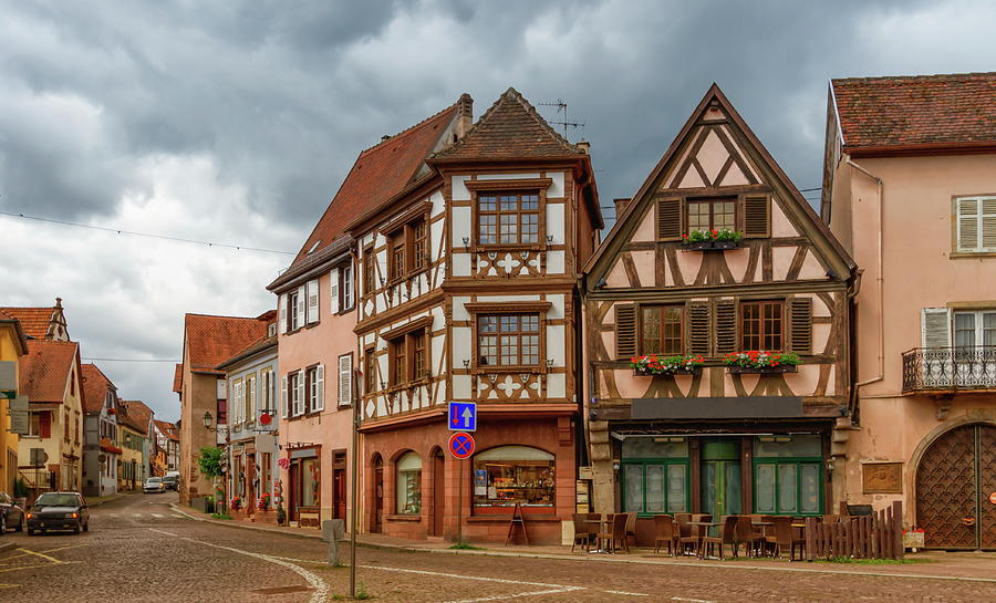 Street and houses in Obernai, Alsace, France Photograph by Elenarts - Elena Duvernay photo