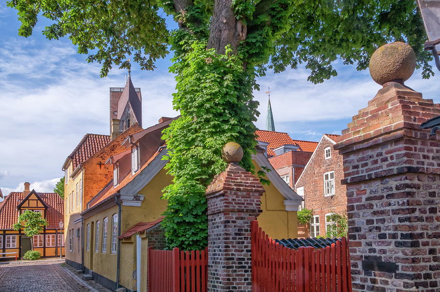 Street and houses in Ribe town, Denmark Photograph by Elenarts - Elena Duvernay photo