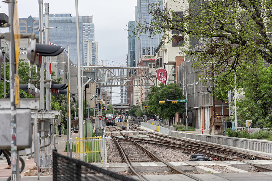 Street and tracks in Austin TX Photograph by John McGraw